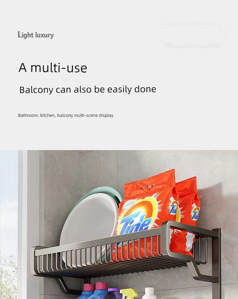 Bathroom Integrated Storage Rack Towel Rack Wall-Mounted Punch-Free Wall Bathroom Toilet Storage Washstand