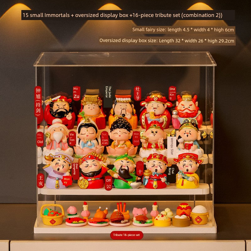 Five-Way God of Wealth All-Way Fairy Home Bookcase Entrance Decoration Decoration Household Full Set Display Stand Gift Decoration