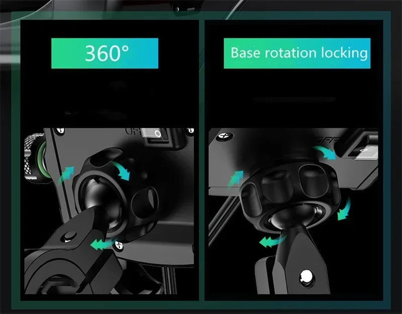 Motorcycle Phone Holder Moto Motorbike Mirror Mobile Handlebar Stand Support USB Charger Fast Wireless Charging Cellphone Mount