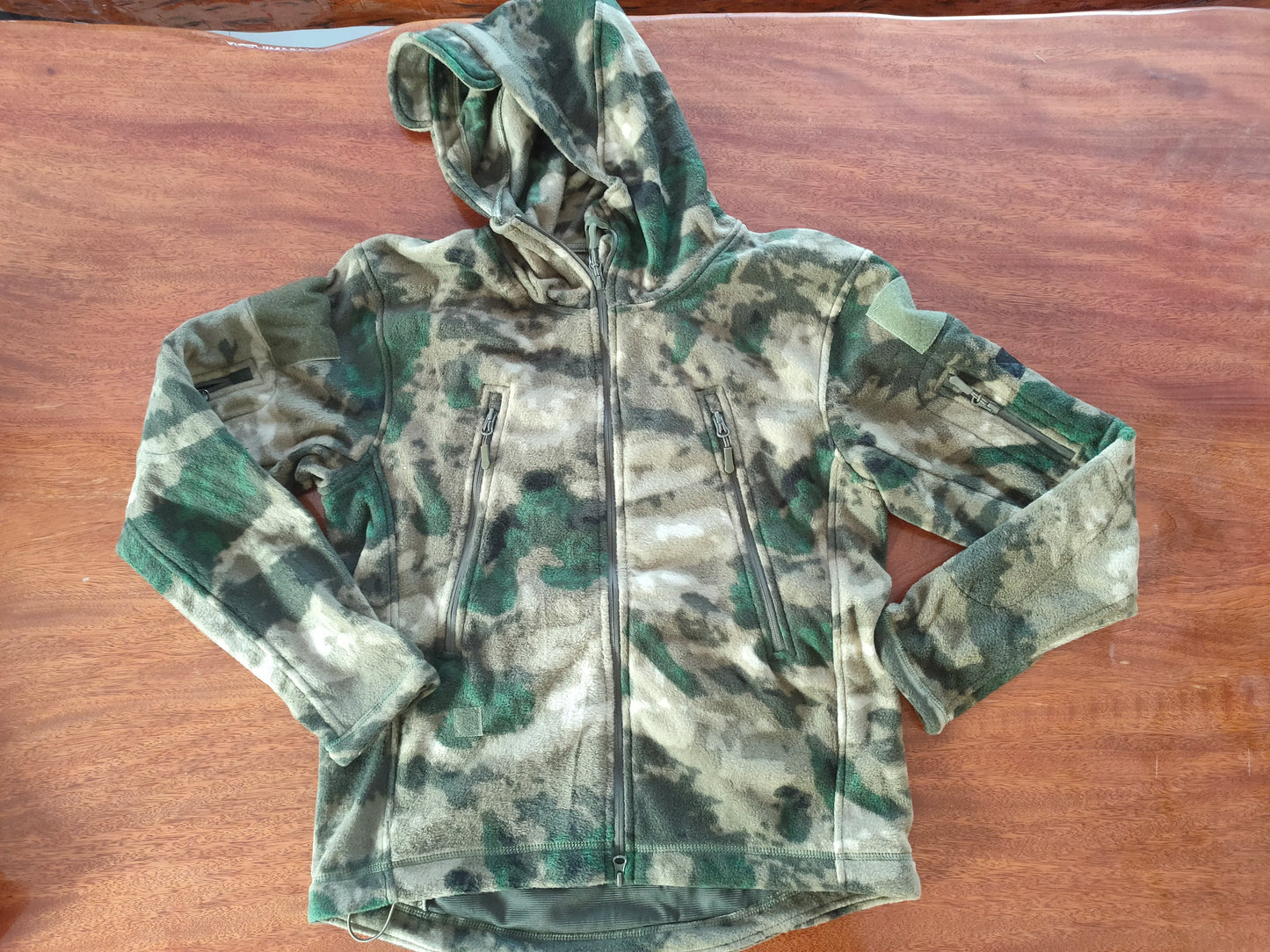 Fleece Hooded Camouflage Jacket Men Women Multi-Pockets Coat Outdoor Trekking Hiking Climbing Camping Tooling Clothes S-4XL