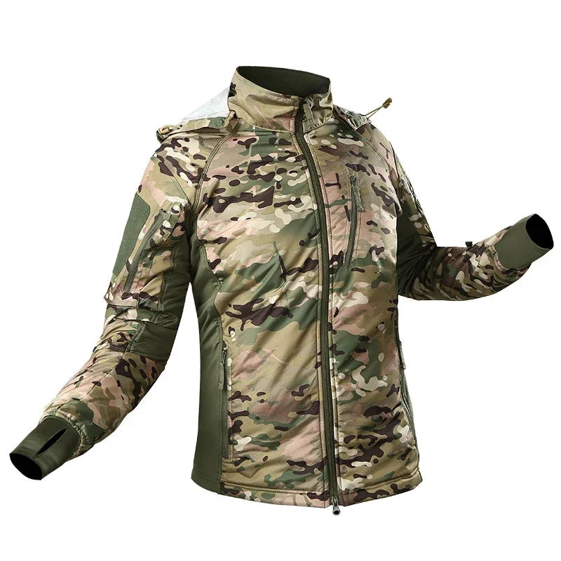 Tactical Jacket Men Outdoor Jacket Army Combat Jackets Mens Hooded Bomber Coats YAF Winter Jacket Hiking Hunting Jacket