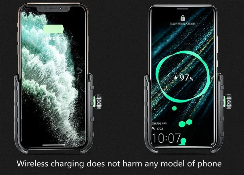 Motorcycle Phone Holder Moto Motorbike Mirror Mobile Handlebar Stand Support USB Charger Fast Wireless Charging Cellphone Mount