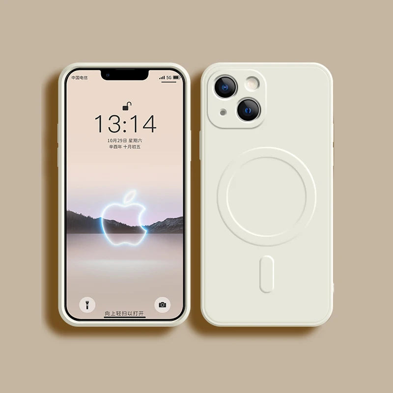 Magsafe Magnetic Wireless Charging Soft Liquid Silicone Phone Case For IPhone 16 Pro Max 14 13 12 11 15 Pro Max Mini Back Cover