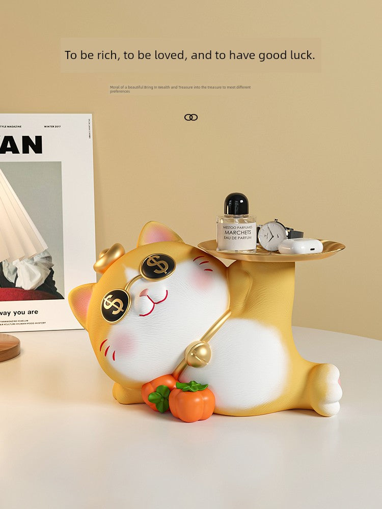 Key Storage Entrance Tray Housewarming Fortune Cat