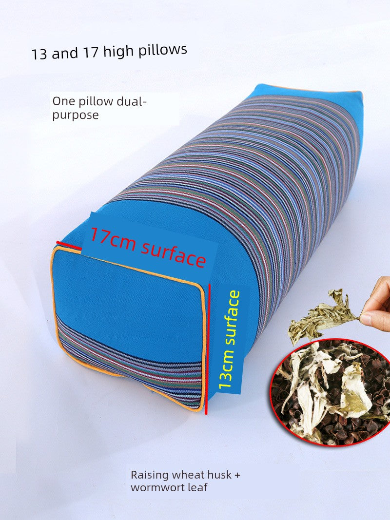 13 and 17 High Pillow Buckwheat Hull Moxa Leaf Pillow Hard Pillow Super High Pillow Adult Senior Buckwheat Pillow Removable and Washable