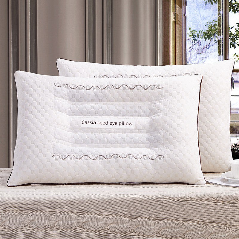 Adult Cassia Seed Pillow Case and Pillow Core Set Home a Pair of Pillow Core Protection Isolation Layer Cervical Support Sleep