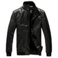 Autumn Winter Brown Leather Jacket Men Oversize Faux Leather Motorcycle Jacket Male Stand Collar Long Sleeve Moto Biker Coat 3xl
