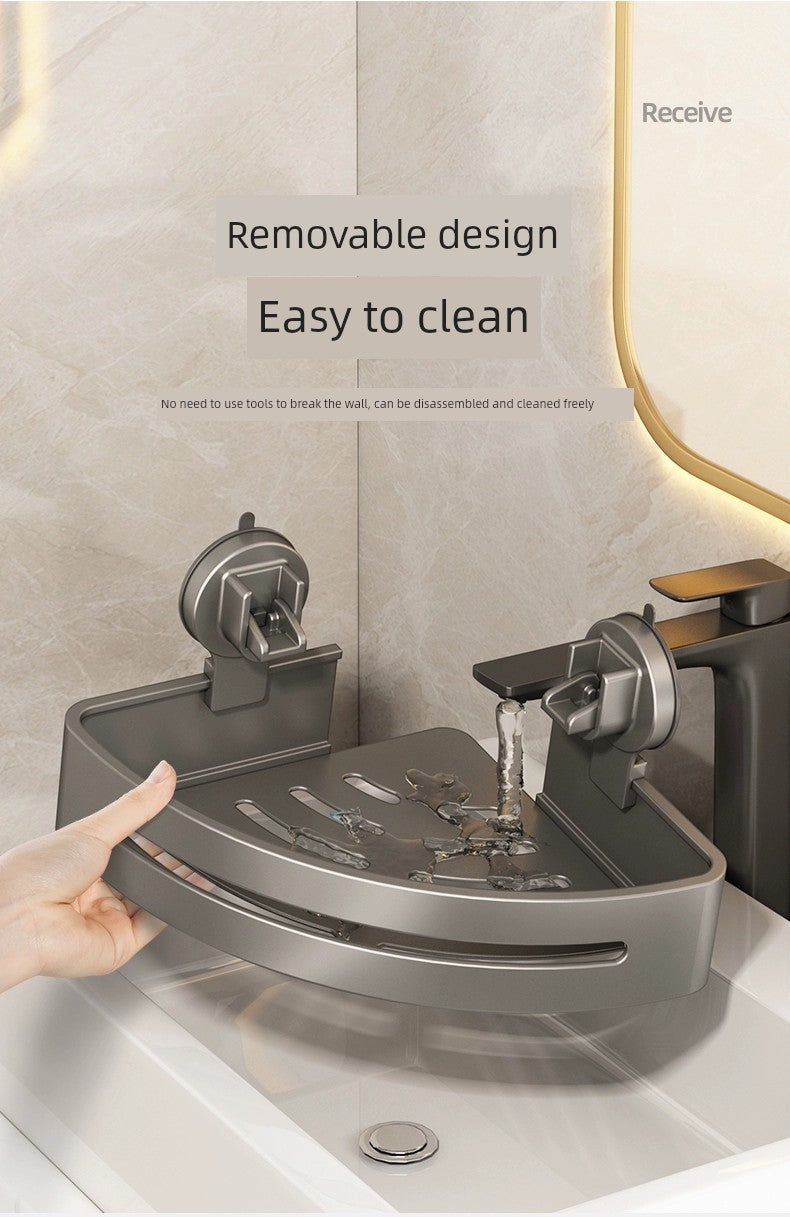 Suction Cup Punch-Free Corner Toilet Bathroom Storage Rack