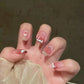 24Pcs Mid-length Ballet False Nails Cute Childlike Rainbow Press On Nails Iced Through Milk Tea Fake Nails Free Shipping Items