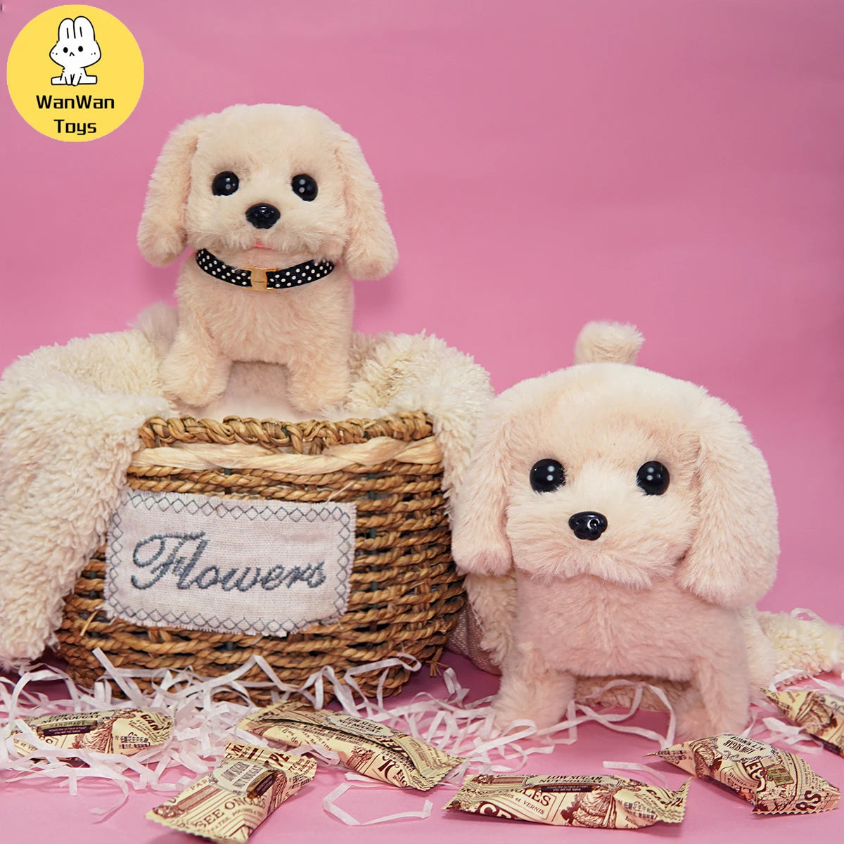 Plush Electric Puppy Simulation Pet Dog Can Walk Teddy Dog Golden Retriever Bichon Frize Dog Children Can Bark Run And Rock