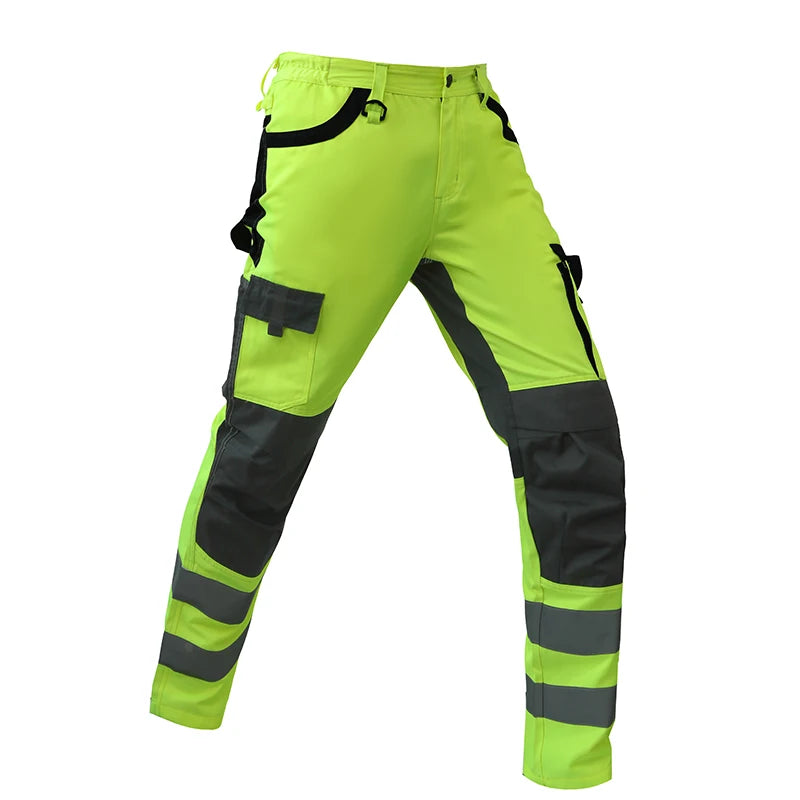 workwear mens jacket working cargo pants men High Visibility work suit with Reflective tapes