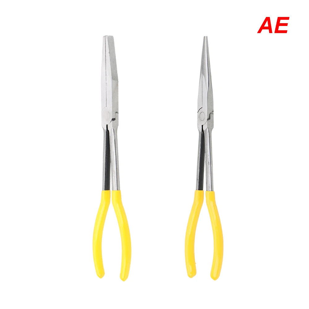 DIY Extra Long Nose Pliers Straight Bent Tip Mechanic Equipment Hand Removal Tools Spanner Clips Auto Care Kit Car Accessories