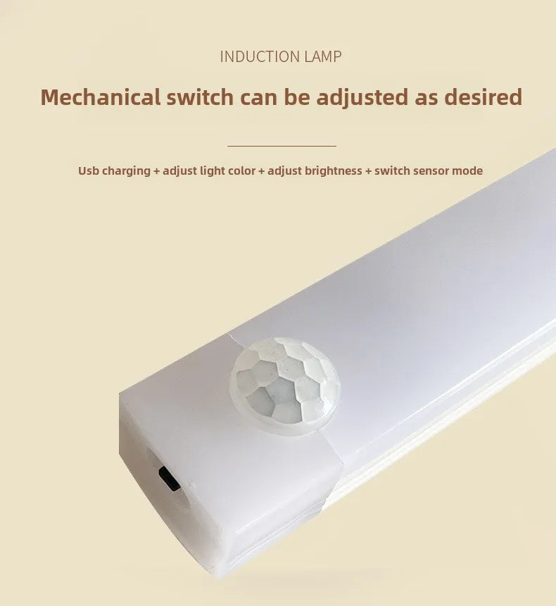 Led charging human body sensor light bar wardrobe cabinet Bedroom dormitory sleeping magnetic long strip night light