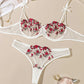 Night Beautiful Sexy Women 2 Piece floral Embroidery Underwear Sexy Erotic lingerie underwear Set