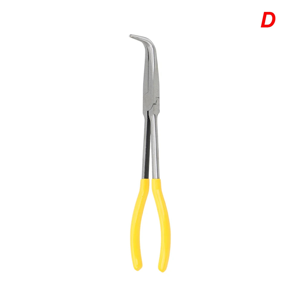 DIY Extra Long Nose Pliers Straight Bent Tip Mechanic Equipment Hand Removal Tools Spanner Clips Auto Care Kit Car Accessories