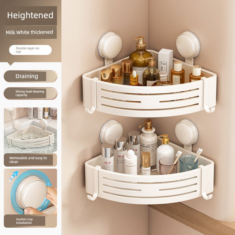 Suction Cup Punch-Free Corner Toilet Bathroom Storage Rack