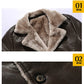 Men's Mid-length Leather Coat Autumn Winter Business European Size Plus Fleece Large Lapel Suit Fur Coat Men Jacket Men