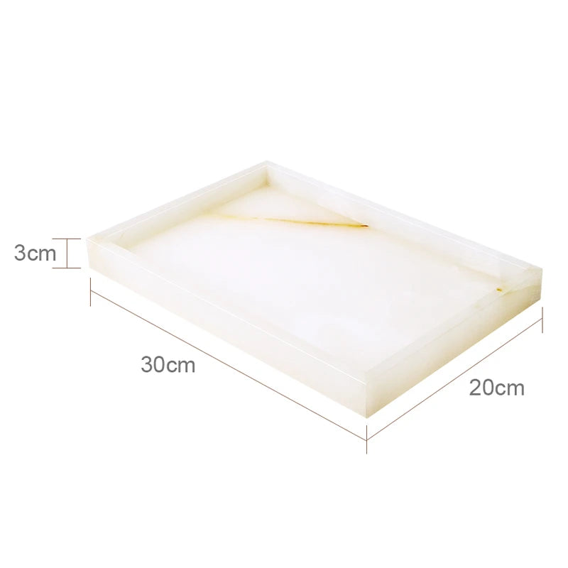 White Onyx Natural Marble Bathroom Accessories Luxury Soap Dispenser Cotton Swabs Container Reed diffuser Tray Bathroom Set