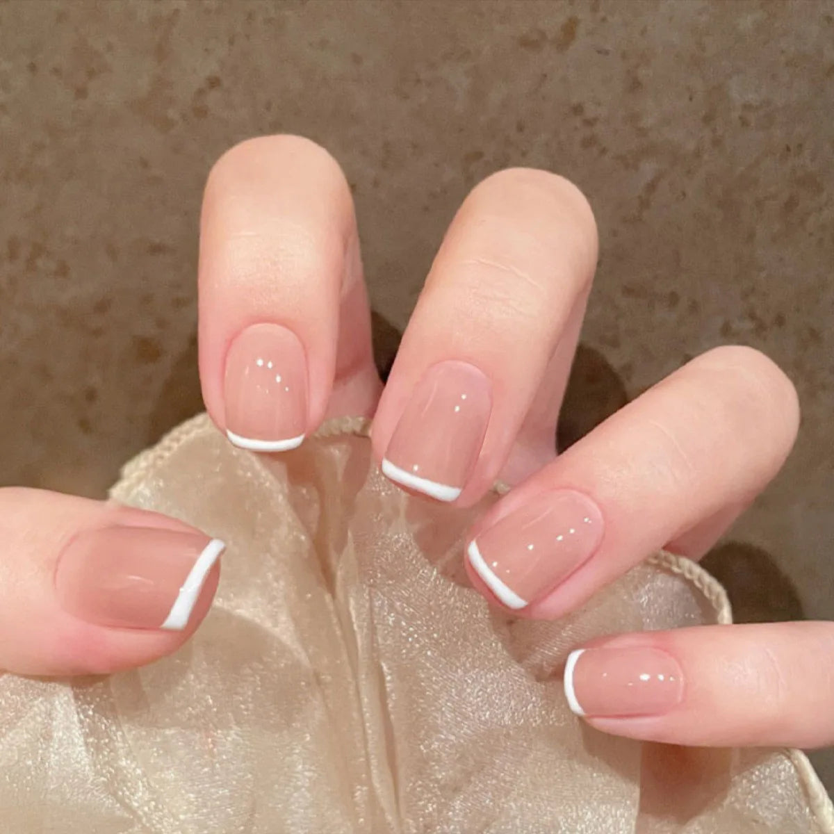 24Pcs Mid-length Ballet False Nails Cute Childlike Rainbow Press On Nails Iced Through Milk Tea Fake Nails Free Shipping Items