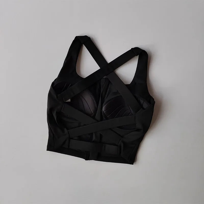 Women Fitness Underwear Yoga Bras cross Back Beauty Sports Bras Front Zippe Top Bra Sexy Breathable Underwear For Women Gym Top