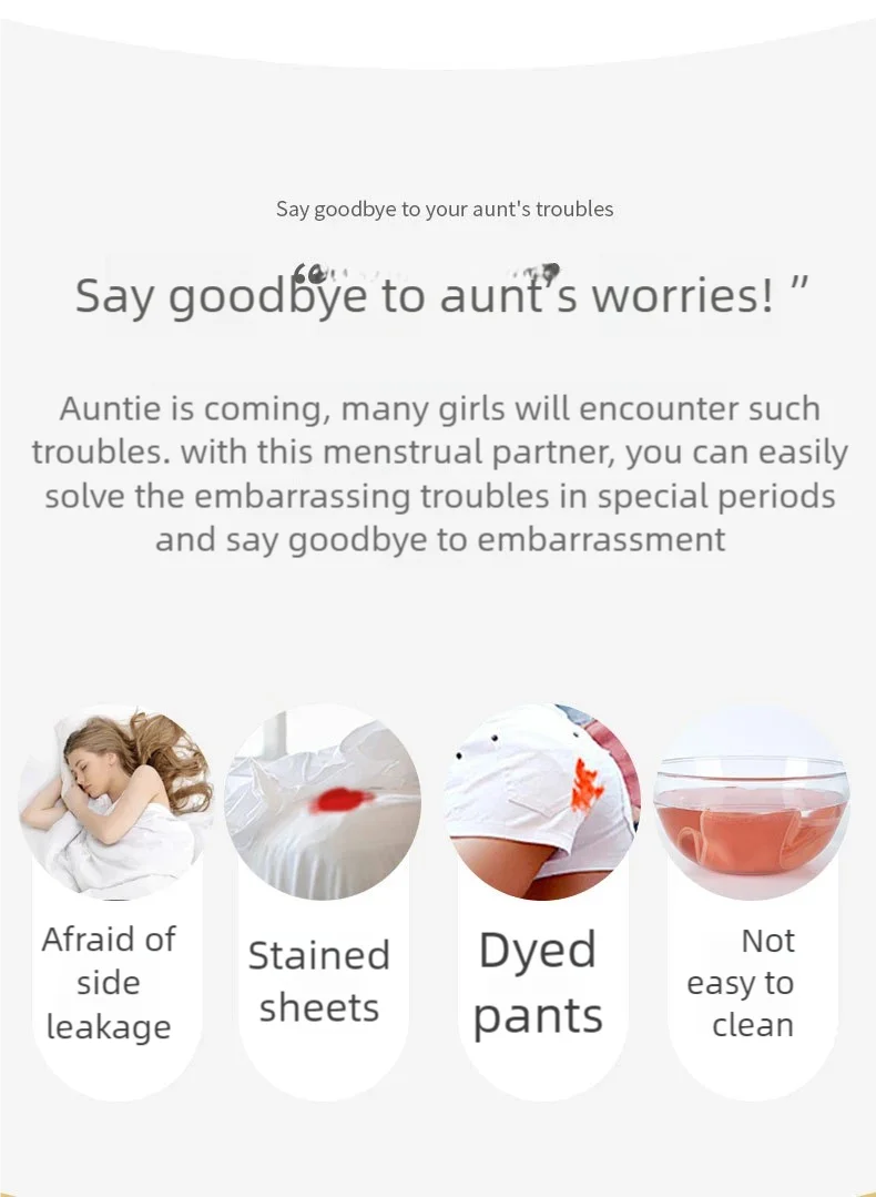 3PCS Women's underwear Physiological pants Cotton anti-side leakage cotton with breathable crotch period high belt pocket briefs