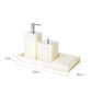 White Onyx Natural Marble Bathroom Accessories Luxury Soap Dispenser Cotton Swabs Container Reed diffuser Tray Bathroom Set