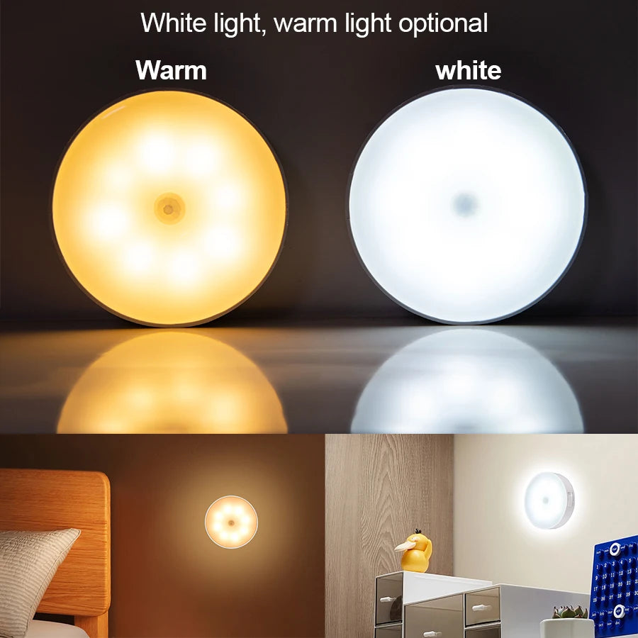 CY Motion Sensor LED Night Light USB Rechargeable For Kitchen Cabinet Wardrobe Lamp Staircase Wireless LED Closet Light