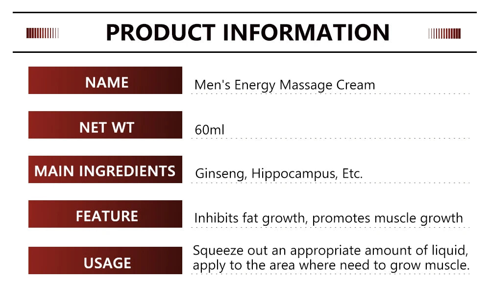 Men's Abdominal Muscle Cream Anti Cellulite Slimming Fat Body Firming Strengthening Belly Muscle Tightening Body Care 60ml