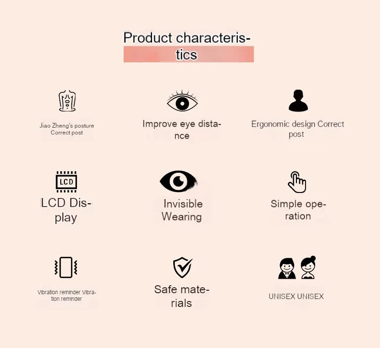 Ultrasonic Lymphatic Soothing Neck Instrument Body Sitting Posture Corrector Back Support Neck Massager Care health care