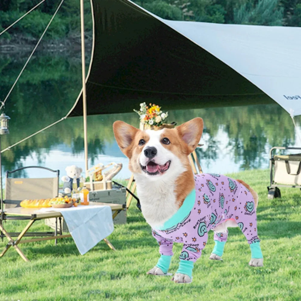 Dog Recovery Suit Abdominal Wound After Surgery Wear Prevent Licking Wounds Dog Pajamas Long Sleeve Prevent Shedding