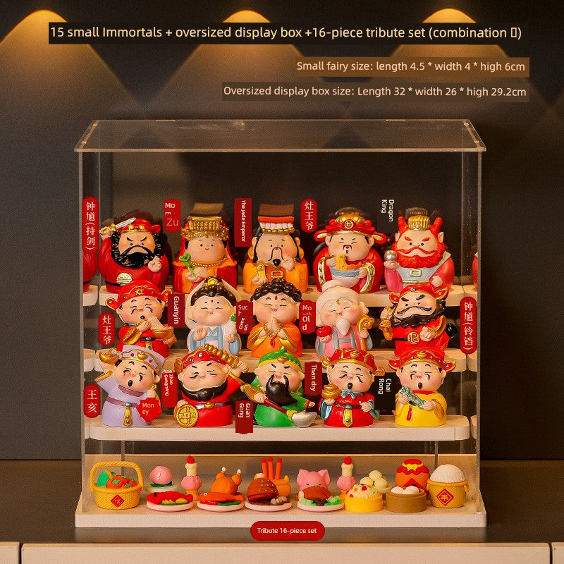 Five-Way God of Wealth All-Way Fairy Home Bookcase Entrance Decoration Decoration Household Full Set Display Stand Gift Decoration