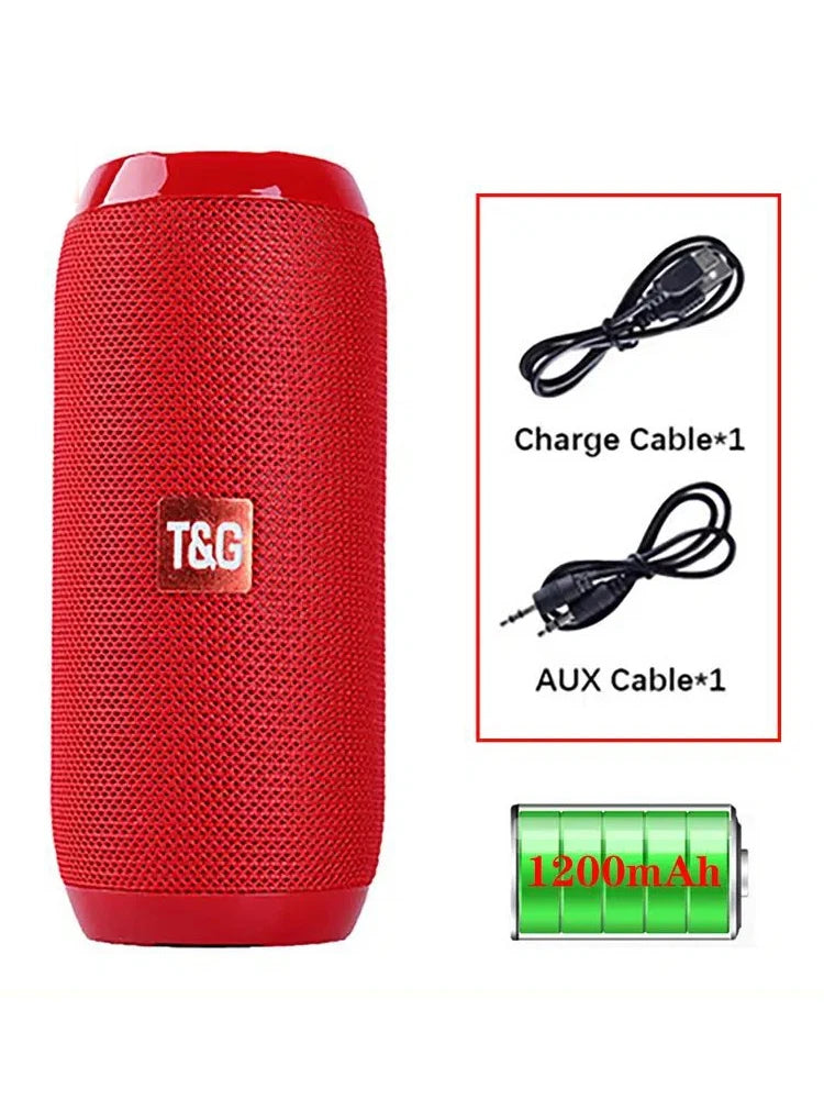 TG117 Portable Bluetooth Speaker Outdoor Wireless Woofer Free Call /FM/TF Card/USB Flash Drive Connect Mobile Phone/Tablet/TV