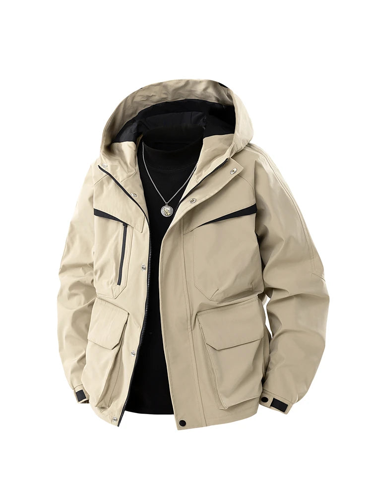 Outdoor Hooded Coat Sports Windbreaker Men Tactical Jacket Waterproof Hooded Coat Sports Military Field Climbing Thin Outwear