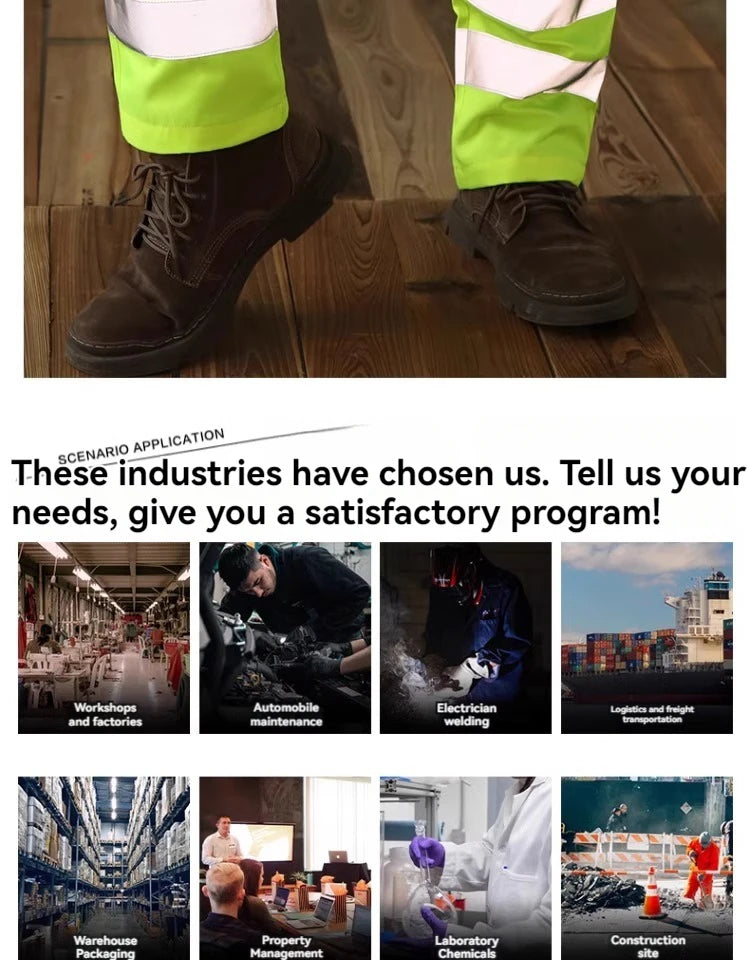 workwear mens jacket working cargo pants men High Visibility work suit with Reflective tapes