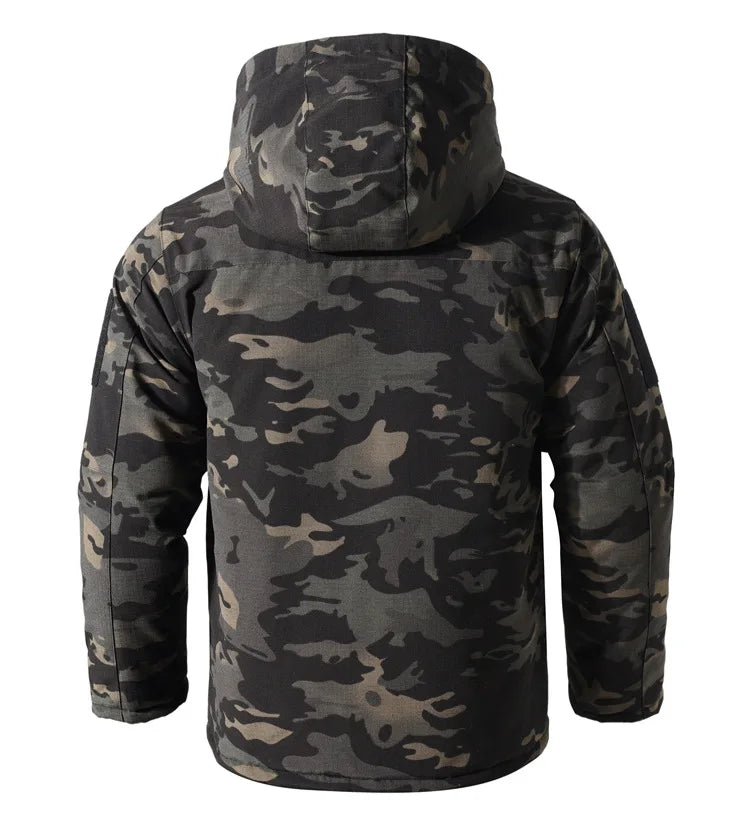 Men Heating Tactical Jacket Autumn Winter Warm Hooded Cotton Coat Camouflage Padded Clothes Outdoor Thermal Hiking Sports Jacket