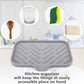 Silicone Kitchen Sink Tray Soap Tray Soap Dish Holder Sponge Holder with Built-in Drain Lip Countertop Sink Kitchen Organizer
