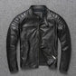 Vintage Black Brown Real Cowhide Genuine Leather Jacket Real Fur Men's Leather Jacket Bomber Men Leather Jacket Motorcycle Coat