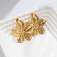 Uilz New Trendy Stainless Steel Butterfly Stud Earring Charm 18K Gold Plated High Quality Statement Waterproof Jewelry Gift