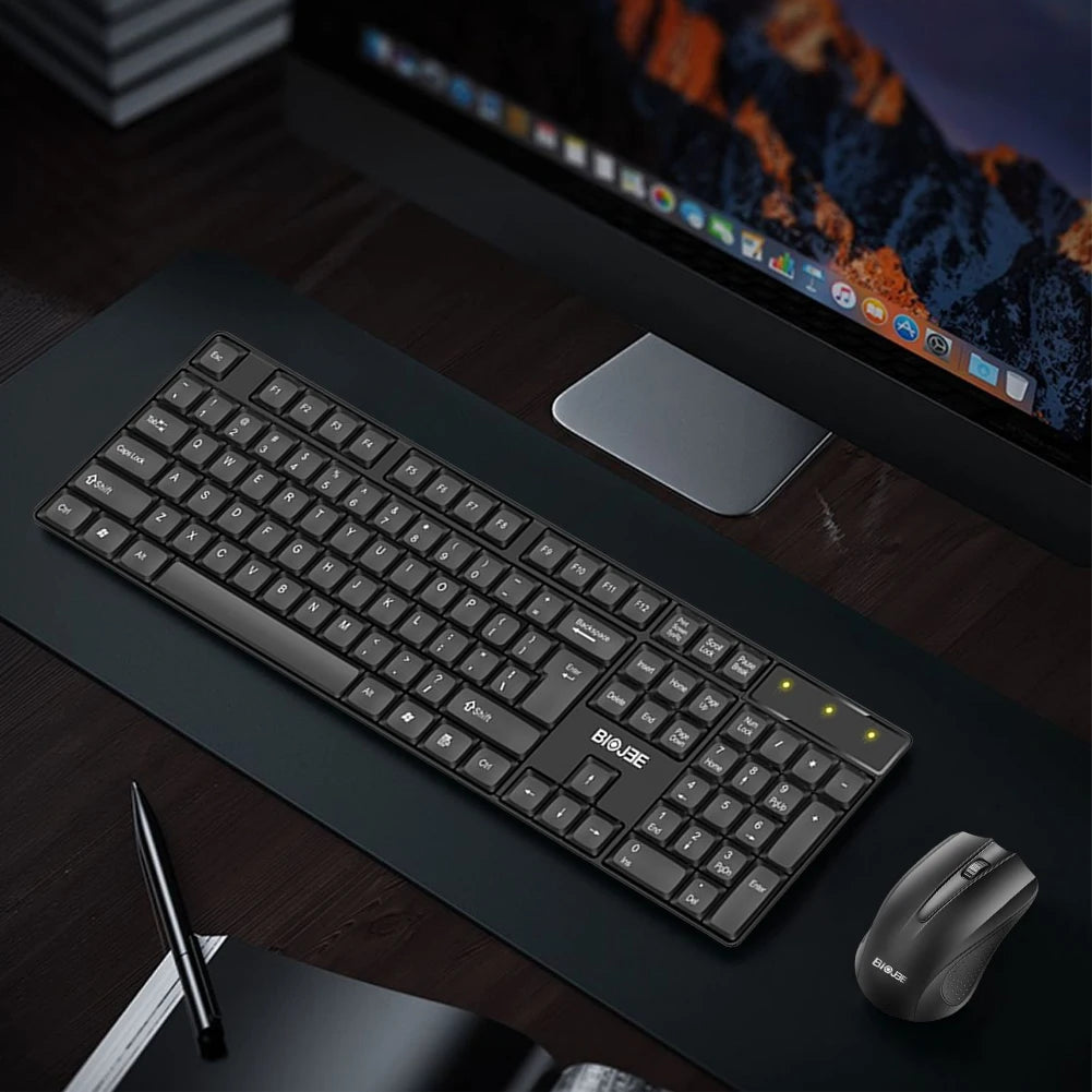 2.4G Wireless Keyboard Mouse Combo Multimedia Wireless Keyboard and Ergonomic Mouse Set USB Receiver For PC Notebook Laptop