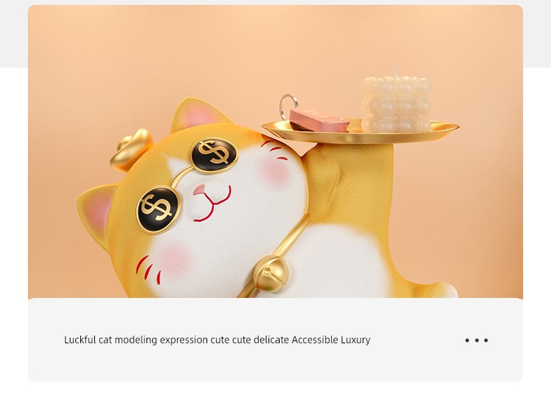 Key Storage Entrance Tray Housewarming Fortune Cat