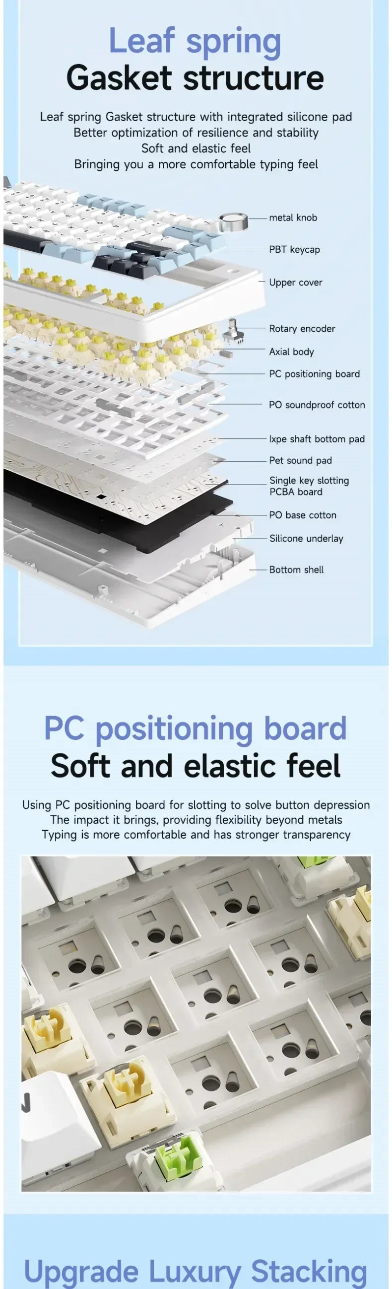 AULA F75 wireless Mechanical Keyboard,Gamer keyboard Customized Hot-Swap 75% Layout,OEM Profile Gasket Structure,Reaper Axis