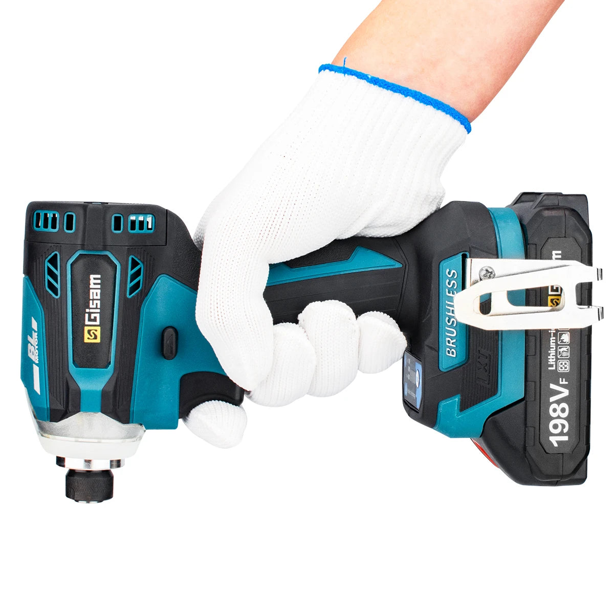 588N.m Cordless Brushless Impact Driver Kit Cordless Drill Electric Screwdriver 4-Speed 1/4‘’ 3 LED Light for Makita 18V Battery