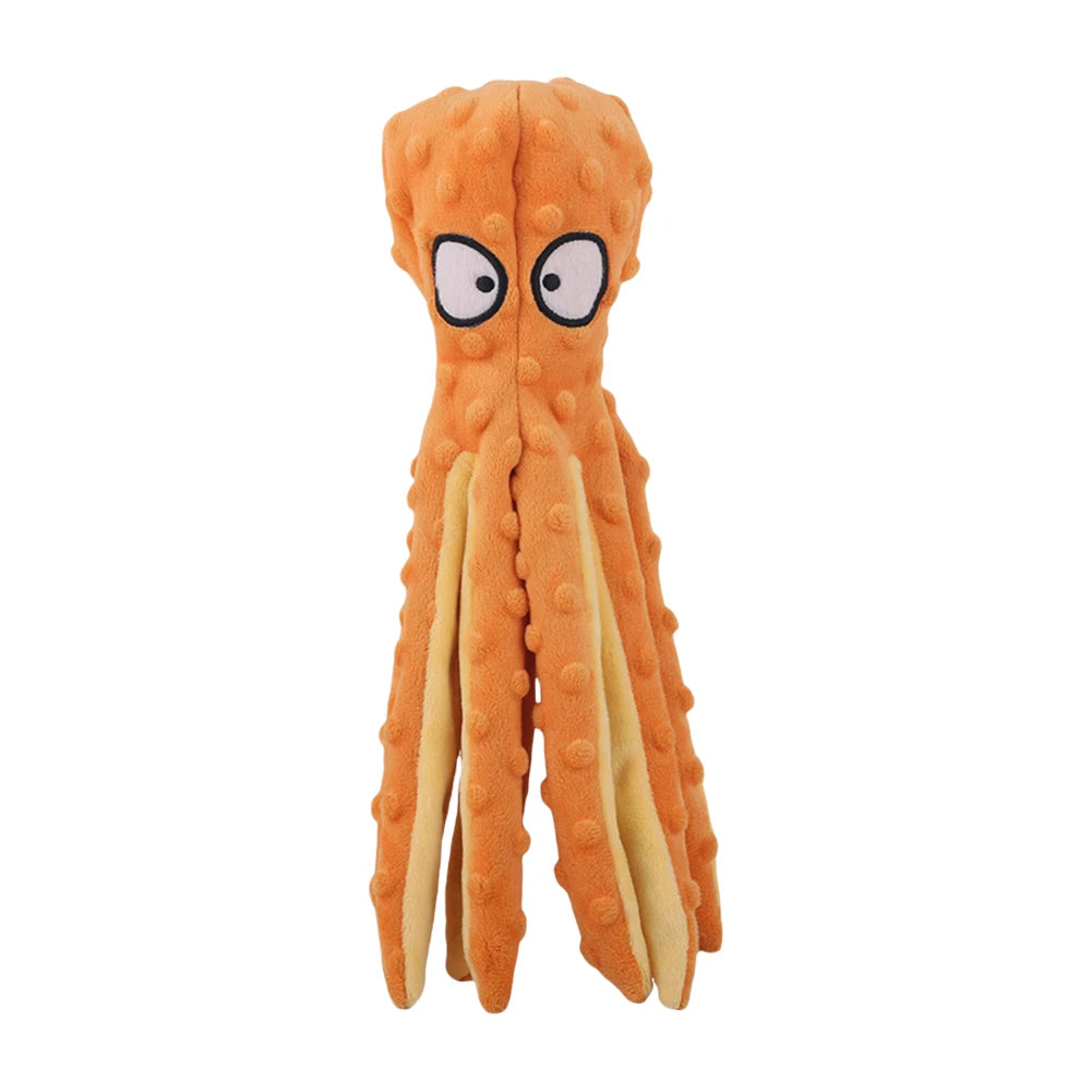 Squeaky Octopus Dog Toys Interactive Puppy Toy No Stuffing Plush Bite Toys Crinkle Paper Pet Plush Toys for Small Medium Dogs