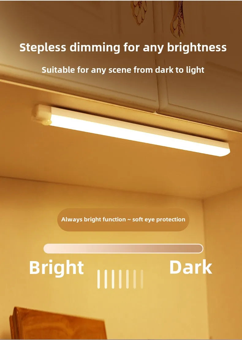 Led charging human body sensor light bar wardrobe cabinet Bedroom dormitory sleeping magnetic long strip night light