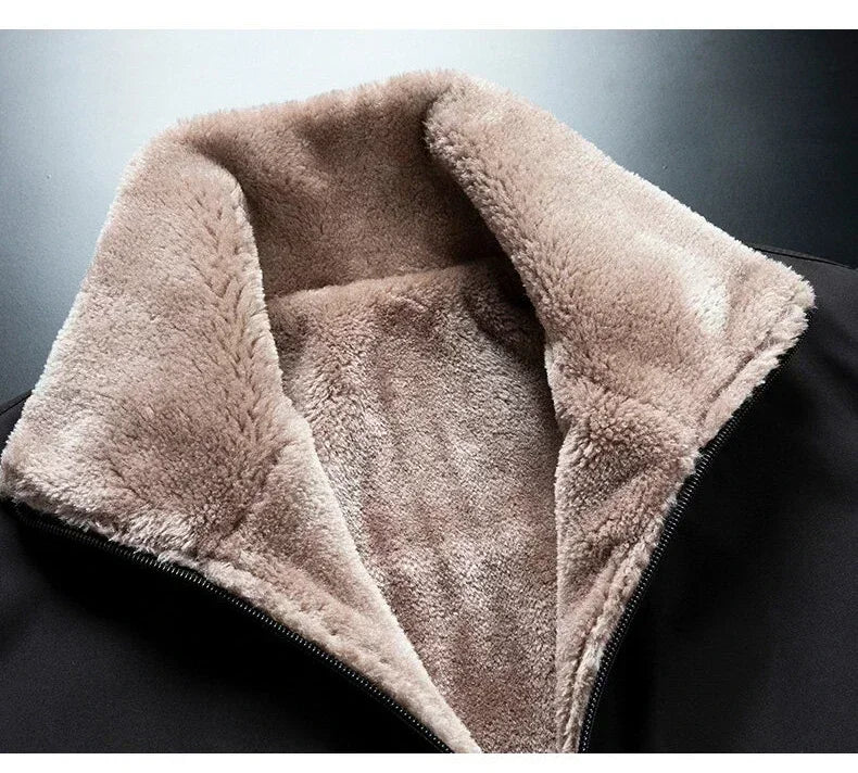 2024 Men Outdoor Winter Windproof Warm Thick Fleece Jacket Men Fashion Casual Coat Men Autumn Brand Outwear Classic Jacket Men