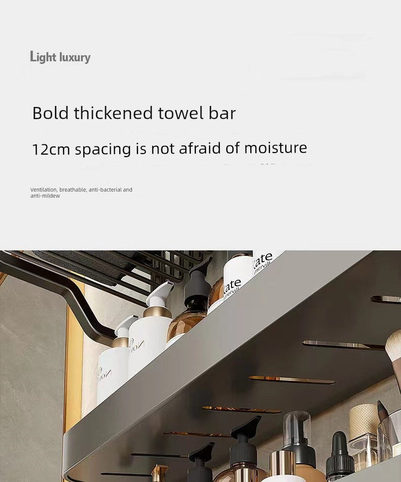 Bathroom Integrated Storage Rack Towel Rack Wall-Mounted Punch-Free Wall Bathroom Toilet Storage Washstand