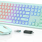 Wireless Keyboard and Mouse Combo Backlit ,Rechargeable Full-Size Illuminated Wireless Keyboard and Mouse Set, 2.4Ghz Keyboard