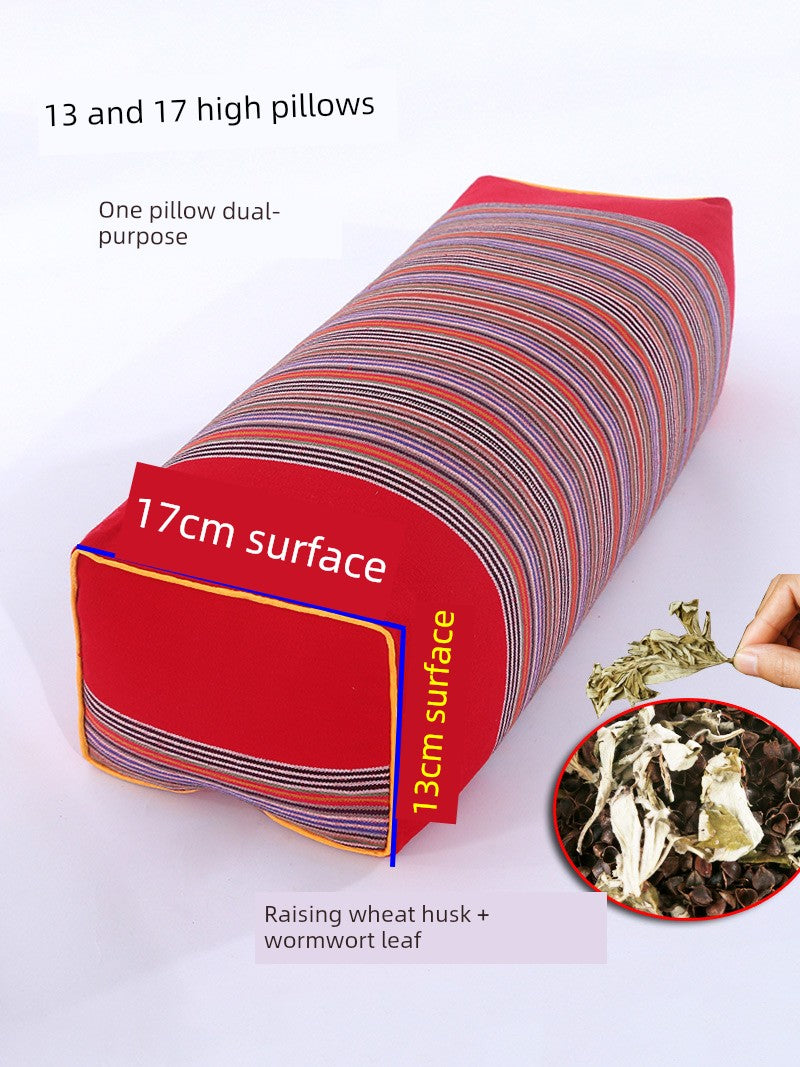 13 and 17 High Pillow Buckwheat Hull Moxa Leaf Pillow Hard Pillow Super High Pillow Adult Senior Buckwheat Pillow Removable and Washable
