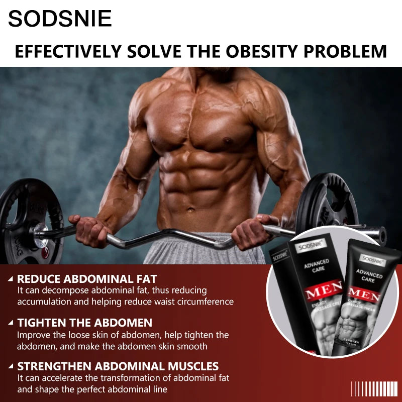 Men's Abdominal Muscle Cream Anti Cellulite Slimming Fat Body Firming Strengthening Belly Muscle Tightening Body Care 60ml