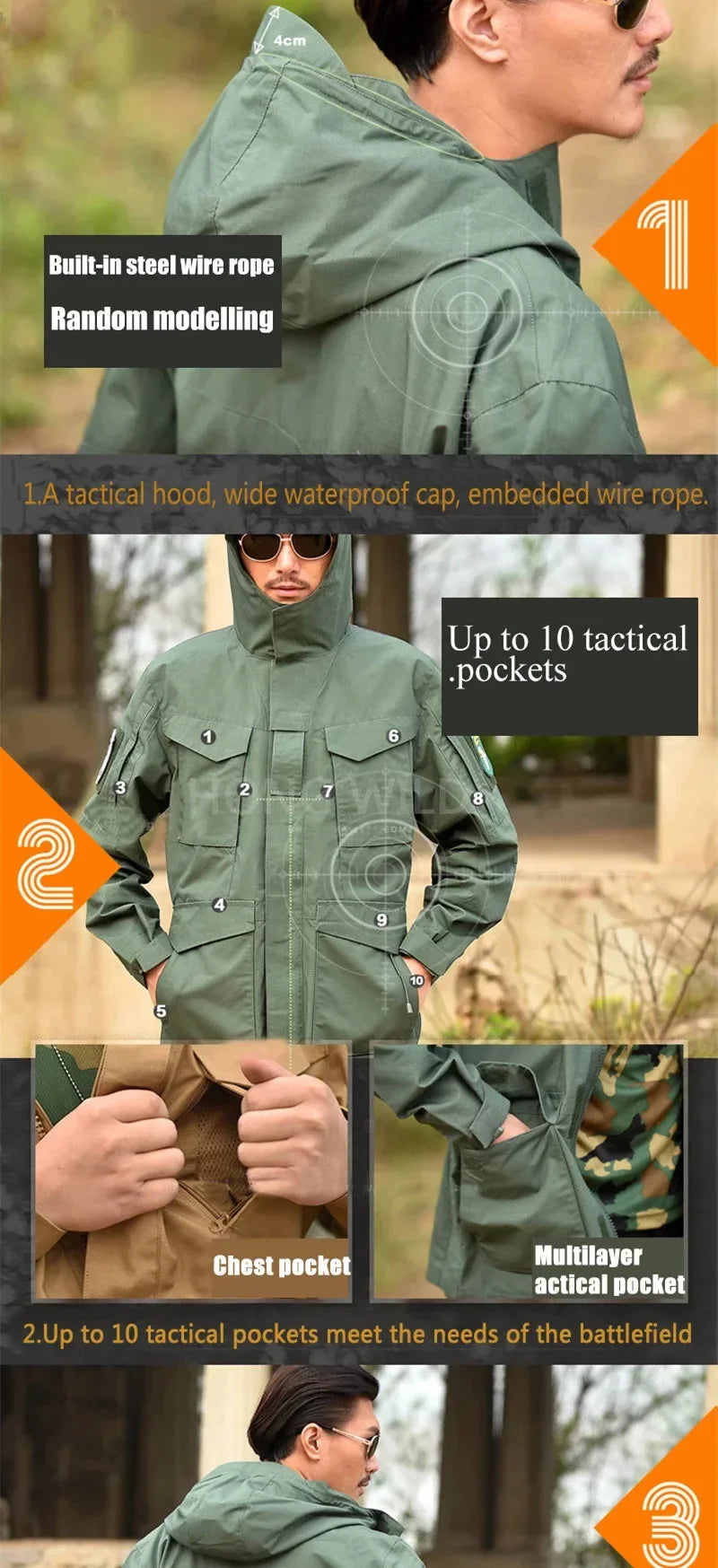 M65 UK  Men Autumn Flight Pilot Coat  Clothes Casual Tactical Hoodie Hunting Field Jacket Windbreaker Waterproof Jackets